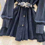Vintage Couture Loose Waisted Denim Dress HZ1024