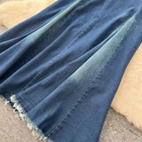 Fashion Sexy Sleeveless Tank Top High Waisted Fishtail Denim Skirt Two-piece Set HZ1024