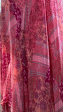 Retro Pink V-neck Floral Elegant Chiffon Evening Dress Prom Dresses HZ1024