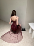 New Sexy Design Lace Mesh Slim Spaghetti Strap Dress HZ1024