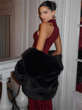 Burgundy Neck Strapless Sequined Skinny Mermaid Long Prom Dresses HZ1024