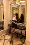New Fashion Sequin Design A-line Sleeveless Strap Dress HZ1024