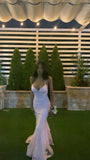Enchanting Pink Lace Backless Mermaid Long Prom Dress Party Dress Evening Dress HZ1024