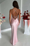 Elegant Pink Satin Mermaid Prom Dress Party Dress Evening Dress HZ1024