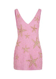 Retro Pink Sparkling Sequin V-neck Bodycon Homecoming Dress Party Dress HZ1024