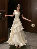 New Elegant Stylish Irregular Design Spaghetti Strap Dress HZ1024