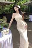New Elegant Embroidery Design Spaghetti Strap Dress HZ1024