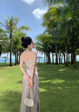 New Fashion Satin Design A-line Sleeveless Spaghetti Strap Dress HZ1024