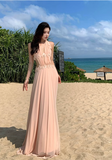 Simple Fashion Handmade Flower Splicing Design A-line V-neck Halter Dress HZ1024