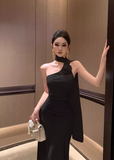Simple Fashion 3D Flower Mermaid Design Prom Dress Elegant A-line Halter Dress HZ1024