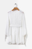 Vintage White V-neck Short A-Line Party Dress Cocktail Dress Homecoming Dress HZ1024