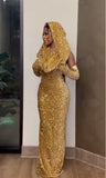 Enchanting Glittering Sequin Beaded Mermaid Halter-neck Prom Dress Party Dress Evening Dress HZ1024