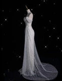 Elegant Sparkling Sequin Mermaid Design Off-the-shoulder Princess Wedding Dress HZ1024