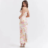Vintage Floral Sweetheart Prom Dress Sheath Spaghetti Strap Evening Dress Long Formal Dress HZ1024