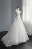 A-Line Tulle Lace Long Prom Dresses, Evening Party Dresses HZ1024