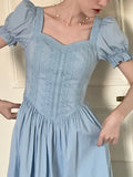 Retro Sweet Short Sleeve Birthday Party Dress HZ1024