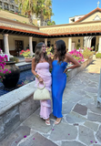 Elegant Pink Mermaid Strapless Lace Ruffle Length Ankle Ball Gown Evening Dress HZ1024