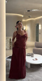 Sexy Red Strap Sleeveless Long Ball Gown Evening Dress HZ1024