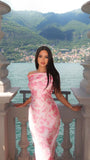 Elegant Pink Off Shoulder Satin Mermaid Long Ball Gown Evening Dress HZ1024