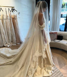 Elegant Ivory Satin Sweetheart Off-the-shoulder Design A-Line Floor-length Wedding Dress HZ1024