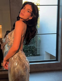 Shiny Gold Spaghetti Strap Sleeveless Low Cut Backless Mermaid Long Prom Dress Evening Dress HZ1024