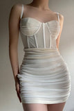 Blue Off Shoulder Strapless Bodycon Mini Party Dress Homecoming Dress HZ1024