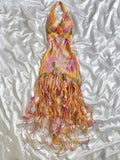 Vintage Chiffon Halter-neck Prom Dress Sheath Ruffled Evening Dress Formal Dress HZ1024