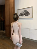 Fashion Pink Beading Design A-line Halter Homecoming Dress HZ1024