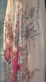Enchanting V-neck Floral Jacquard Chiffon Prom Dress Evening Dress HZ1024