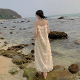 New Fashion Tassels Design Pink Beach Elegant Spaghetti Strap Dress HZ1024