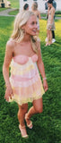 Cute Spaghetti Strap A-Line Short Party Dress Cocktail Dress Homecoming Dress HZ1024