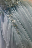 Green Tulle Beaded Short Prom Dress, Cute Off Shoulder Homecoming Dress HZ1024